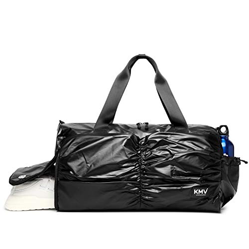 Metallic Women Stylish Gym Duffle Bag School,Ballet Dance Bag for Girls with Shoe Compartment and Wet Pocket