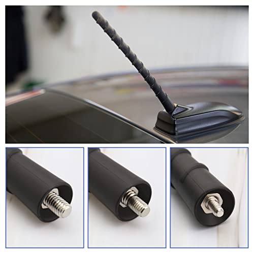 VGOL Car Radio Antenna FM AM Antenna Short Rod Vehicle Antenna Mast Replacement Roof Mount Vehicle Antenna 7 inch with M4 M5 M6 Screws Helical Type Car Aerial - Image 2