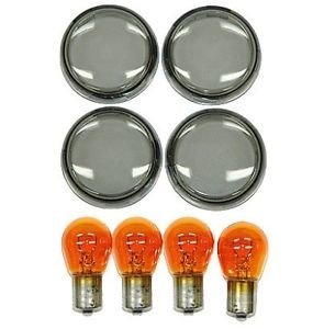 Orange Cycle Parts Smoked Turn Signal Lens Kit Replaces OEM 69315-02 for Harley 2002-2011 VRSCA/B Models