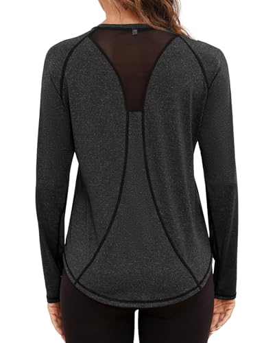 Gyabnw Funktionsshirt Damen Langarm Fitness Sportshirt Sport Tshirt...