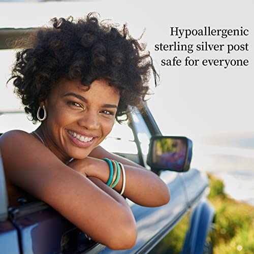 925 Sterling Silver Post Hoop Earrings for Women Gilrs Multcolors Cubic Zirconia 14K Gold Plated Oval Chunky Silver Gold Hoop Earrings weinuo Jewelry3