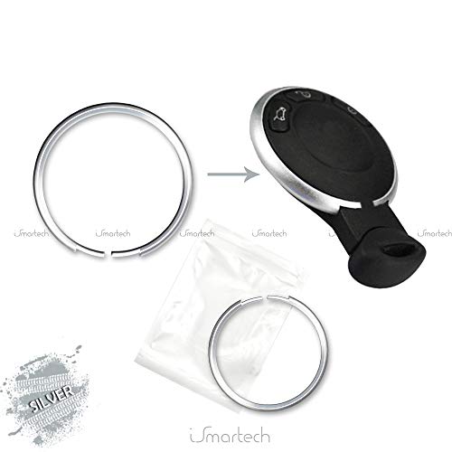 Anillo aluminio carcasa llave carcasa mando redondo Repuesto BMW Mini One D Mini Cooper S Countryman chiavit rodillos concha llaves Coche Key Ring Anillos Colores Color Plateado