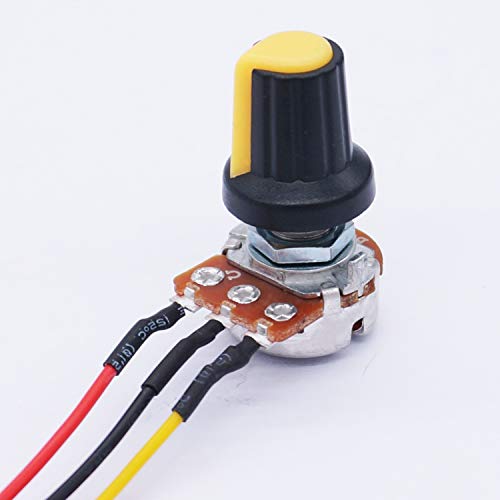 Twtade 3Pcs 100K Ohm Linear Taper Rotary Potentiometer Wh148 B100K 3 Pin With Xh2.54-3P Connector Wire Cable + Yellow Knob Cover Cap 148-100Kye #TOP4