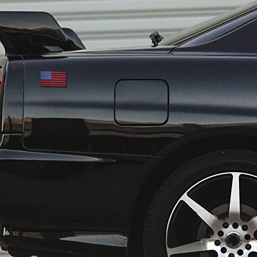 Image of 1Pc American Flag Sticker Decal 3.35 inch Metal Flag Car Stickers Emblem Bumper Stickers Logo for Vehicle Car Fender Side Tailgate USA US Flags Decals for Trucks Motorcycle 3D Badge (Black Blue red)