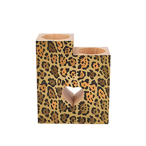 Candle Holders Set of 2 Animal Leopard Print Pattern Tealight Candle Candlestick Holders Stand Decorative Vintage Gifts for Home Wall Decor Men Women Girls Small Pillar Candles