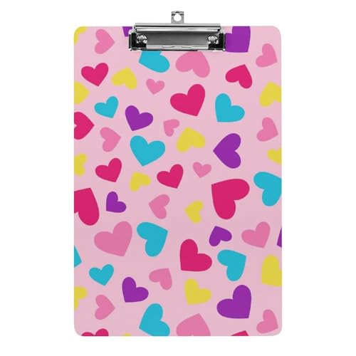 Porte-bloc A4 avec pince Amour Coloré pour éviter les feuilles volantes au bureau