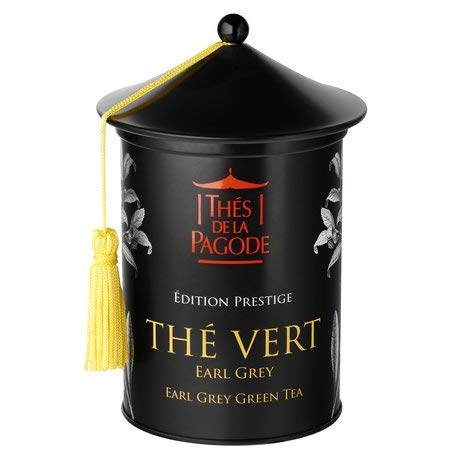 Thés De La Pagode - Té Verde Earl Grey - Edición De Prestigio - Caja De 100 Gramos - Una Calidad Clásica Inglesa