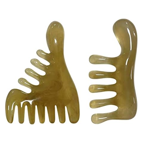 RoxNvm Gua Sha Stein, 2 Stück Gua Sha Kamm, Harz Gua Sha Scraping Massage Werkzeuge, Zur Massage, Werkzeug für Spa Massage Auf Gesicht, Arm Cover