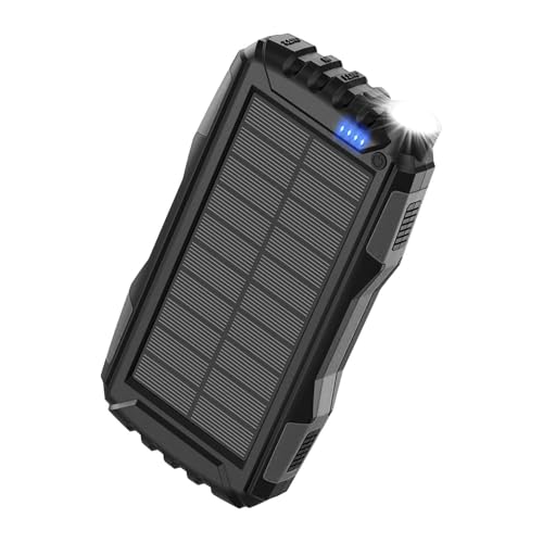 Nevalerra - Batería externa con panel solar - Batería externa solar ligera | Carga rápida ligera 42800mAh Accesorios Camping para teléfono cámara seguridad ordenador dispositivos al aire libre