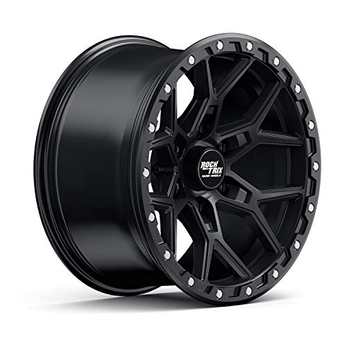Image of RockTrix RT107 20 inch Wheel Compatible with 2001+ Toyota Tacoma, 6x5.5 6x139.7, 20x9 +12mm Offset, 5.5 Inch Backspace, 106.1mm Bore, Black, Also fits 2002+ 4Runner, FJ Cruiser, 2022+ Tundra