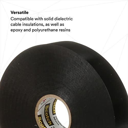 3M Scotch Vinyl Electrical Tape Super 88, 3/4 In X 36 Yd (108 Ft), Long Roll, Black, 1 Roll #TOP3