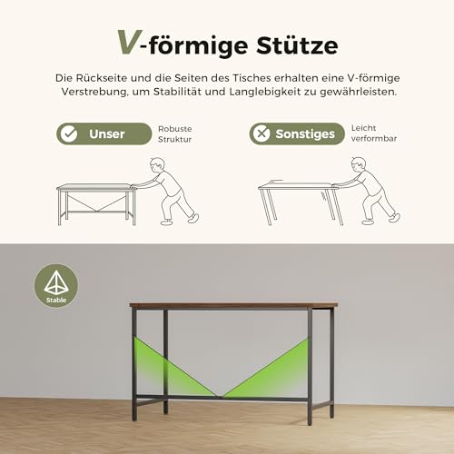 Mericonia Computertisch, 80 x 50 cm Kleiner Schreibtisch Studierschreibtisch für kleinen Raum, Moderner einfacher PC-Schreibtisch, Braun