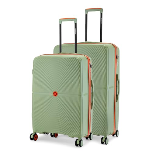 Image of Nasher Miles Bali Hard-Sided Polypropylene Luggage Set of 2 | 65cm & 75cm | 8 Wheels Medium & Large Trolley Bag for Travel | Suitcase (Olive Green)