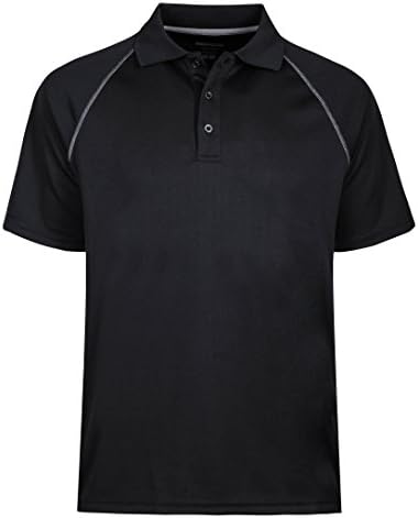 Men's Classic Short Sleeve Solid Performance Deck Polo Shirt Black