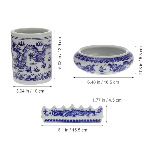 Pot céramique pour pinceaux de calligraphie support pratique de table - 6