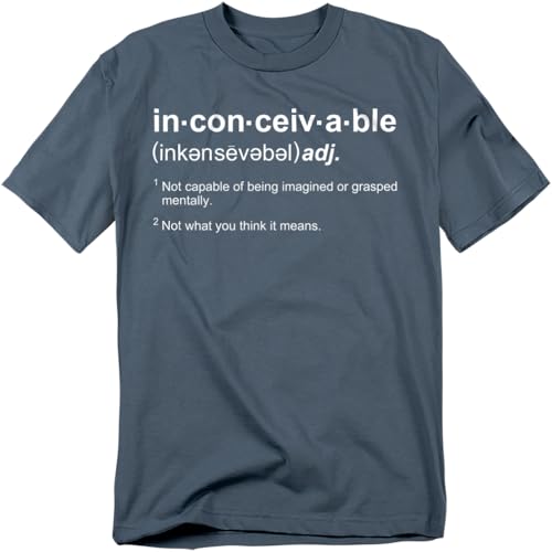 Popfunk Princess Bride Movie Inconceivable Quote T Shirt (Large) Slate