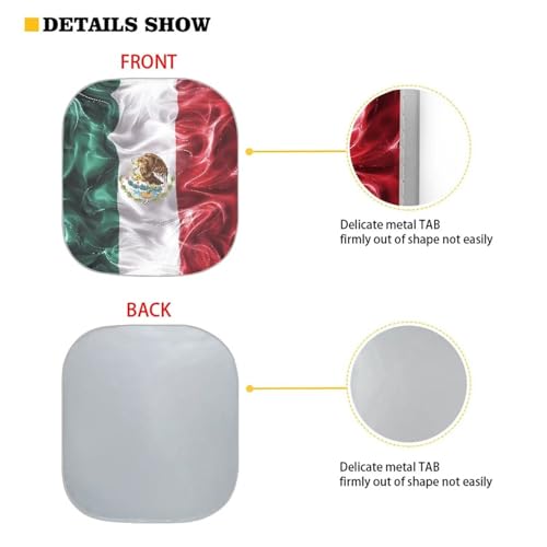 Image of Mexican Flag 2 PCS Car Windshield Sun Shade Foldable Automotive Interior Accessories for Sun Protection Auto Sun Heat and UV Rays Blocker Fit Car Front Window for Trucks SUV Van