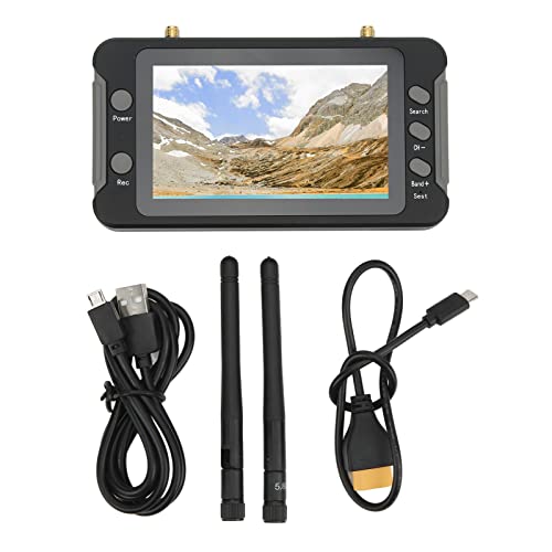 Okuyonic Écran d'affichage de Drone RC, Moniteur FPV Signal Stable Fonction DVR Multi-Modes Recherche Automatique 5.8GHz 40CH pour quadrirotor