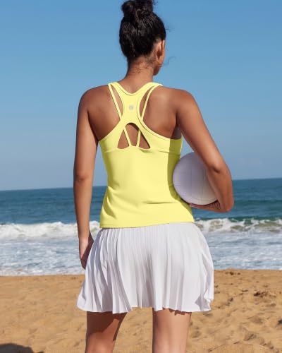 Image of RUNNING GIRL Tank Tops with Built in Bras,Workout Racerback Tank Tops for Women Athletic Yoga Top