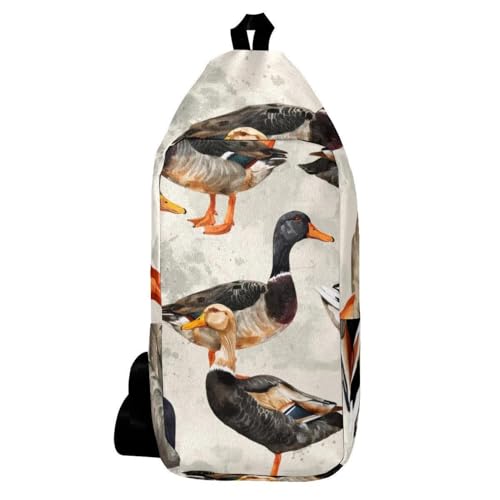 Sac à dos à bandoulière motif canards indiens multicolore pour homme et femme