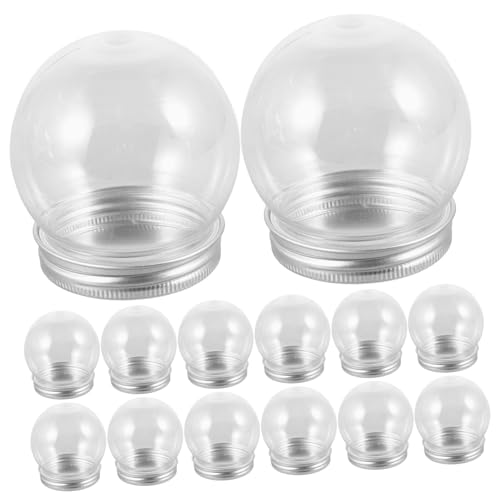 OUNONA 16 Piezas Globo De Nieve Claro para Kit De Globo De Nieve a Granel Adorno De Globo De Nieve Tornillo De Nieve De Navidad Adulto Aleación De Aluminio Transparente