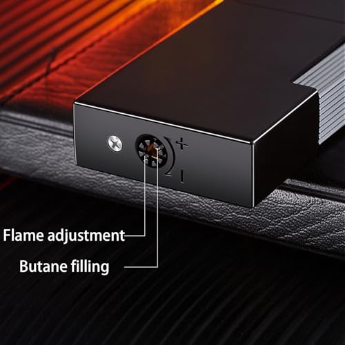 Briquet classique en métal durable et rechargeable au butane