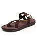 CYian Mens Sandals Slippers Rubber Flip Flops for Men Shoes with Fashion Eastic Strap or Stick Free Adjustment Indoor Outdoor-Brown 2-Size 9