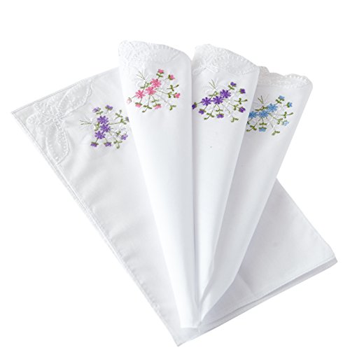 Rds Hankytex Cotton Embroidery Ladies' Handkerchiefs Lace Set Of 6 (Set005) #TOP1