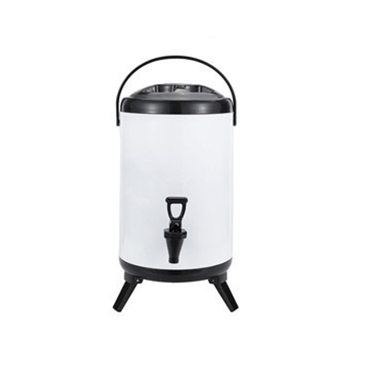 asdchZen 8L Insulated Drink Dispenser, Stainless Steel Beverage Dispenser With Spigot For Hot And Cold Milk Tea Coffee,White-8L