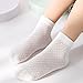 Looching Pack of 5 Mesh Thin Baby Girls Boys Cotton White Socks Toddler Kids No Show Ankle Socks 3-5T
