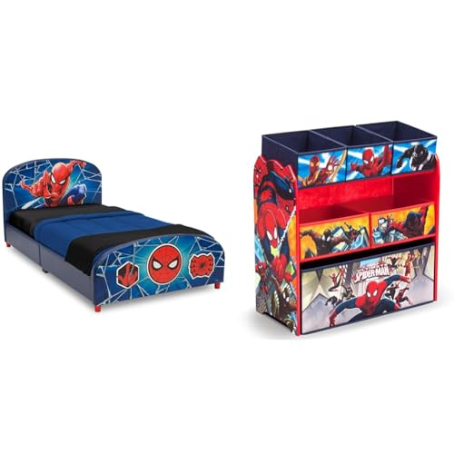 Delta Children Twin Bed and Toy Organizer, Marvel Spider Man