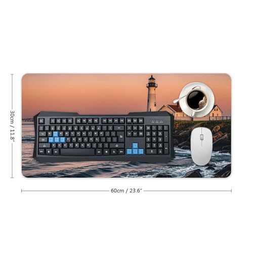 Portland River Lighthouse Sunrise Desk Pad protector grande miniatura 2