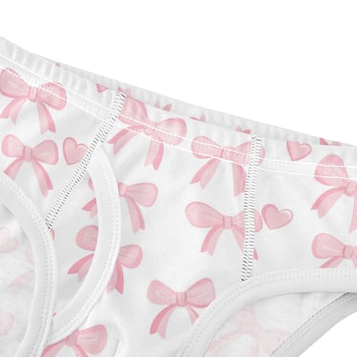 Wusikd Cute Pink Bows Boys' Underwear Cotton Heart Boys Briefs Soft Toddler Underwear 2T4