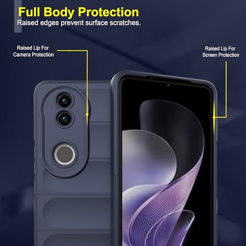 Image of amazon basics Back Case Cover for Vivo V50 5G | Compatible for Vivo V50 5G Back Cover | Liquid Silicon Magic Case with Camera Protection | Sapphire