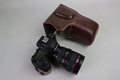 6D Mark Ii Leather Case, Bolinus Handmade Pu Leather Fullbody Camera Case Bag Cover For Canon Eos 6D Mark Ii With 24-105Mm Lens Bottom Opening Version + Neck Strap + Mini Storage Bag - Coffee #TOP2