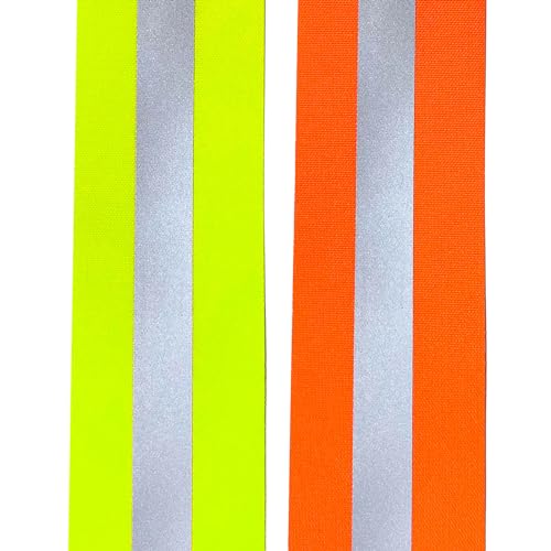MARARDI Reflektierendes Klebeband zum Nähen - Reflektorband [10 Meter x 50 mm] [Fluoreszierendes Gelb] 100% Polyester - Reflektor Tape Hohe Sichtbarkeit - Reflexionsvermögen ≥300