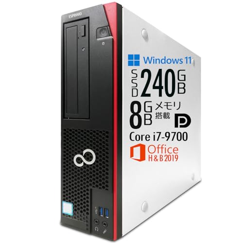 �y�����ςݕi�z�f�X�N�g�b�vPC ESPRIMO D588/Windows11 Pro/��9���� Core i7-9700/SSD240GB/������8GB/DVD�}���`�h���C�u/MS Office H&B 2019/DisplayPort/DVI/VGA