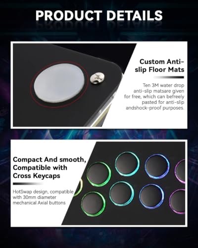 Image of Haute42 13-Key Leverless Arcade Controller, RGB Fighting Stick (Black) | All-Button Gamerfinger for PC /Ps3 /Ps4 /Switch /Steam Game Keyboard-Supports Hot Swap & SOCD