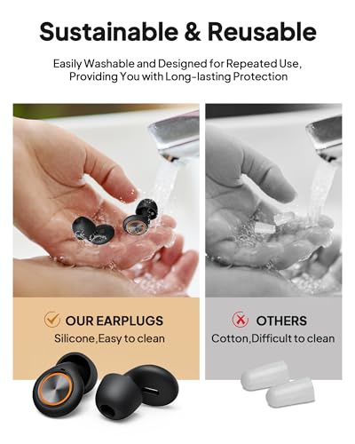 Image of Ear Plugs for Sleeping, Soft Reusable Silicone EarPlugs for Sleep, Noise Cancelling 45dB Earbuds with 8 Eartips and Case, High-Fidelity Ear Plugs for Noise Reduction&Snoring, Concerts, Work, Airplane