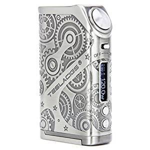 Authentique Tesla Steampunk Nano 120w Boîte Mod avec pochette Unishow Gratuit (Argent)