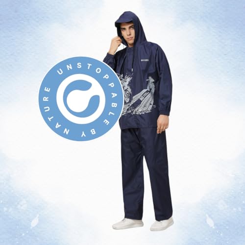 Image of Citizen Explorer Raincoat for Men with Waterproof Pant, Adjustable Inbuilt Hood & Carry Bag | Poly Rubberized PVC Coated Fabric | Durable & Lightweight Rainsuit