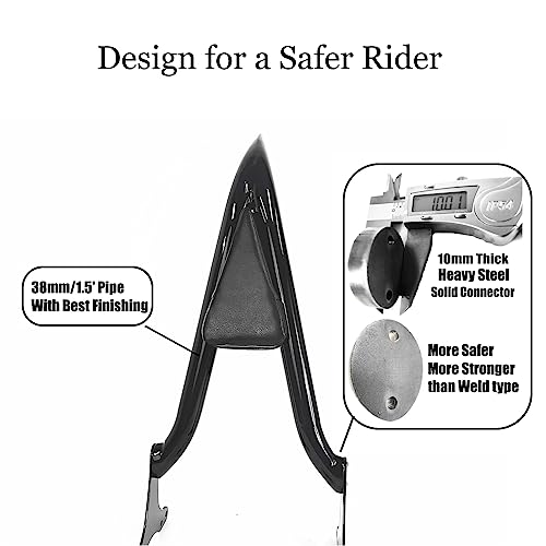 Black Standard Sissy Bar Passenger Backrest With Docking Hardware Kits for Harley Street Bob FXBB Heritage FLHC 2018-2025 Softail Slim FLSL Deluxe FLDE 2018-2021, Softail Standard 22-25 (23" Height) by DreDoggMoto - Image 4