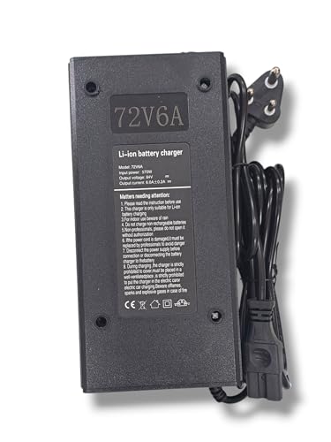 Image of Waterproof Lithium Battery Scooter Charger 72V 6 Ampere for All 72V Lithium Battery. GRAPHENO | Longest 4 Meter Wire | Fast Charging | Heavy Duty | ABS Body | Durable | Cutoff Voltage 84 V.