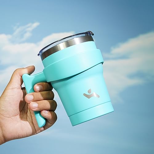 Image of Konokyo 10 oz Tumbler with Handle and Straw, Insulated Travel Mug
