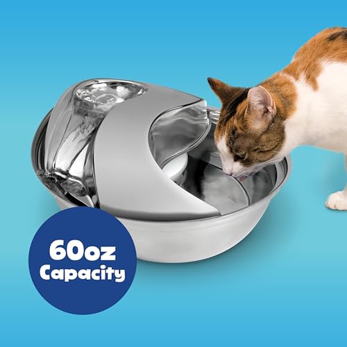 Image of Pioneer Pet Stainless Steel Fountain Raindrop Design , 60oz