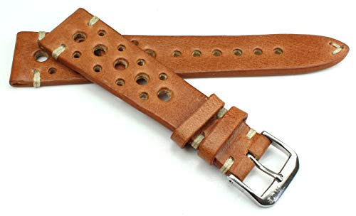 Bracelet de montre cuir de vachette RIOS1931 Rallye vintage robuste 20 mm