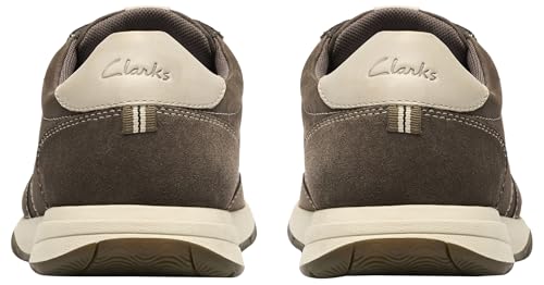 Clarks Para Homem. 26184548 Townview Lace Leather Sneakers Castanho (42), Couro, Marrom, Plano, Nubuck, CordãO, Casual - 5