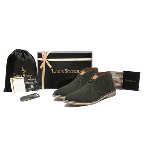 Image of LOUIS STITCH Suede Leather Chukka Boot for Men | High Ankle Casual Office & Trekking Shoes | Hiking Boot | Stitch Down Desert LSSD