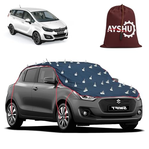 Image of AYSHU Water-Resistant Spike Car Cover for Mahindra Marazzo - Protects from Dogs, Monkeys, Dust, Sunlight & UV - Full Roof Universal Fit