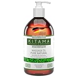 Kitama Massageöl Pure Natural 500ml - als natürliches Baby-Öl, veganes Pflege-Öl mit Jojobaöl & Mandelöl - parfüm-freies Massage-Öl für zuhause & Massagepraxis, made in Germany